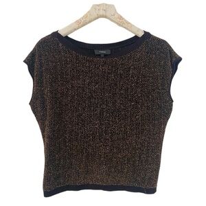 Theory knit glitter metallic sleeveless top
